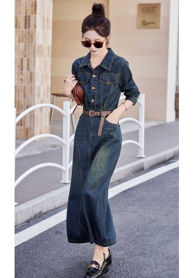 dress denim wanita korean style  D8444