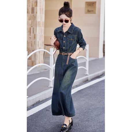 dress denim wanita korean style  D8444