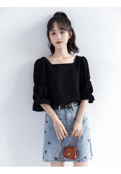 blouse  wanita korea import lengan balon T8744