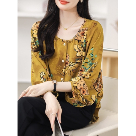 blouse  wanita korea berkancing import T8812