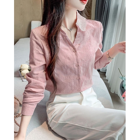 Kemeja wanita korea import lengan panjang T8833