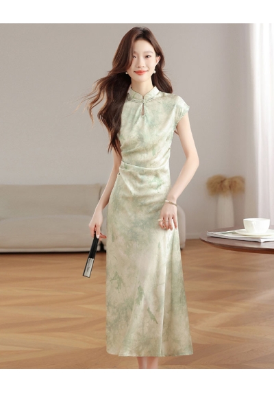 dress cheongsam modern wanita import D8456