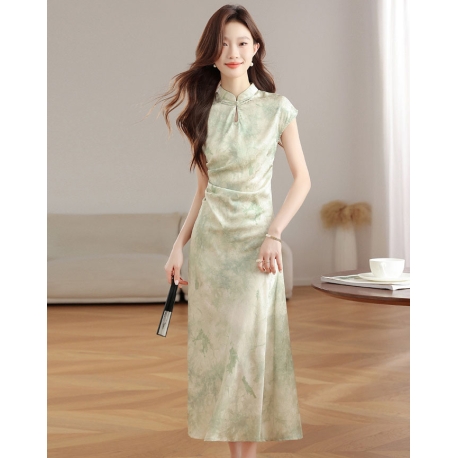 dress cheongsam modern wanita import D8456