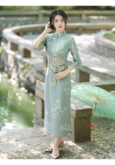 dress cheongsam modern wanita import D8468