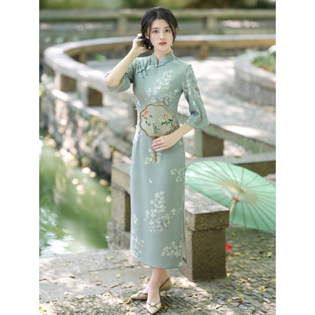 dress cheongsam modern wanita import D8468