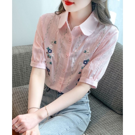 Kemeja wanita lengan pendek import T8864