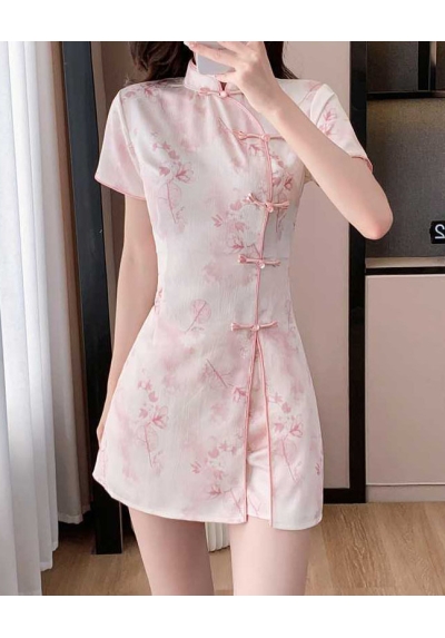 setelan  cheongsam wanita korea import D8475