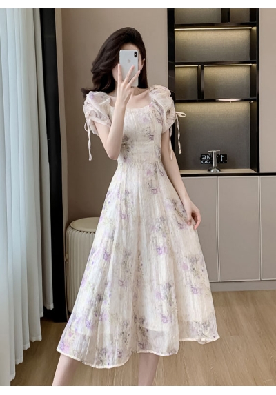 Midi dress wanita korea import D8445