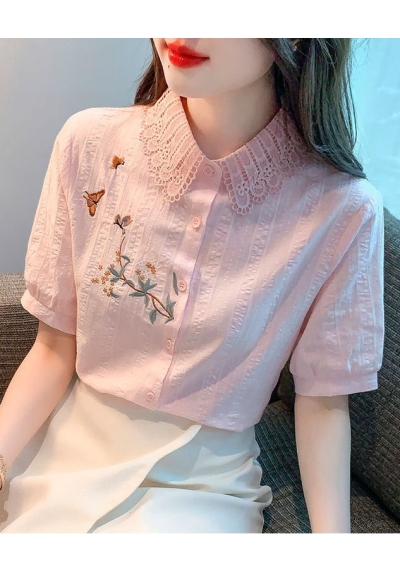 Kemeja wanita lengan pendek import T8865