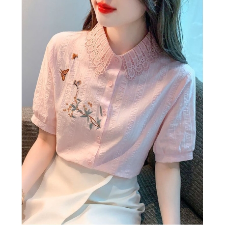 Kemeja wanita lengan pendek import T8865