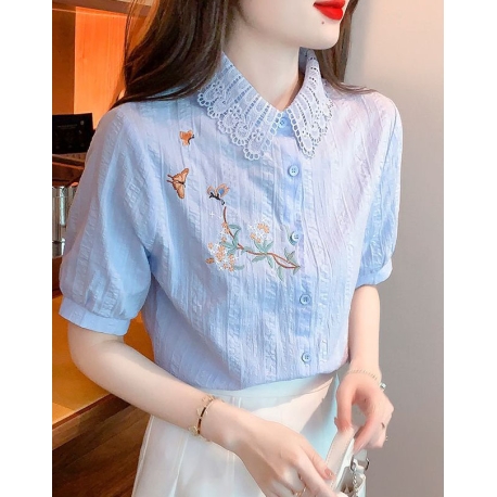 Kemeja wanita lengan pendek import T8869