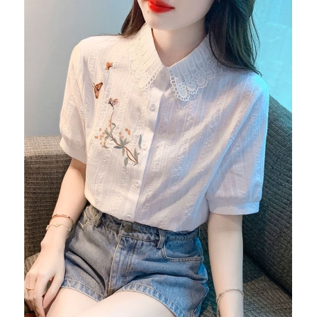 Kemeja wanita lengan pendek import T8869