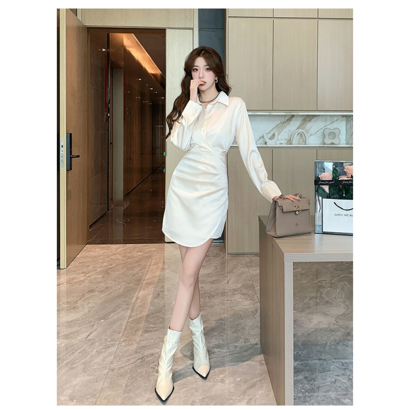 jual dress putih lengan panjang wanita korea import jual dress putih lengan panjang wanita korea import