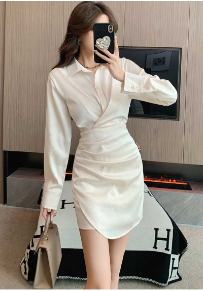 Midi dress wanita korea import D8477