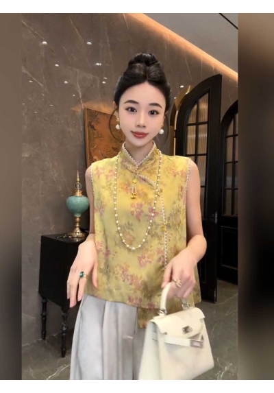 blouse  cheongsam wanita korea import T8866