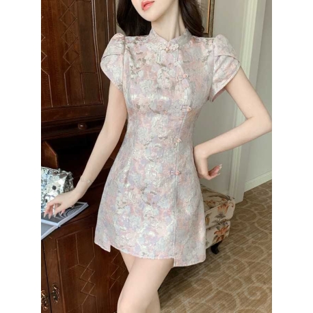 dress cheongsam modern wanita import D8485