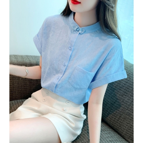 Kemeja wanita lengan pendek import T8887