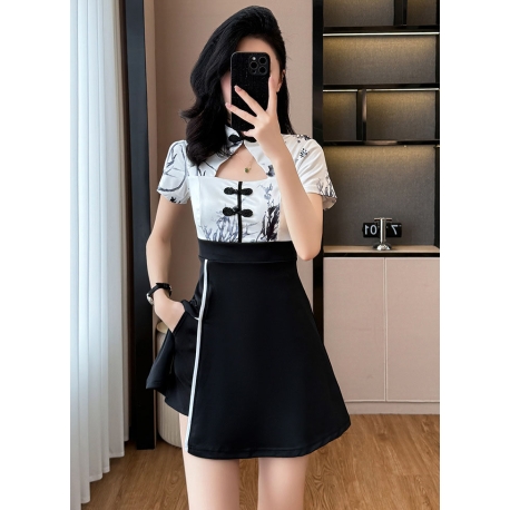 setelan  cheongsam wanita korea import D8494