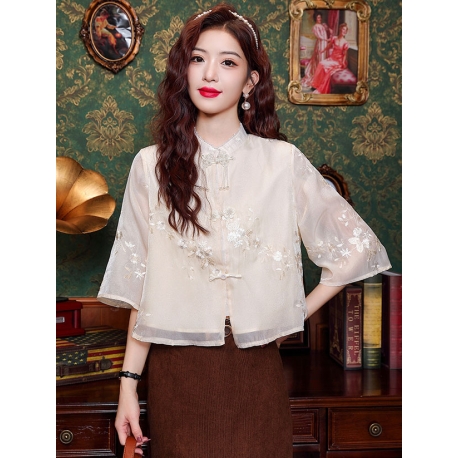 blouse  cheongsam wanita korea import T8891