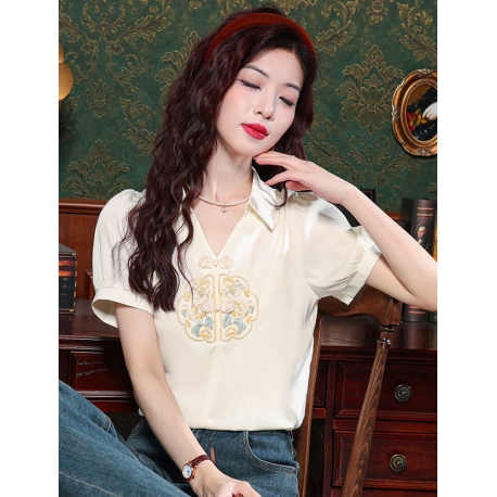 blouse  cheongsam wanita korea import T8893