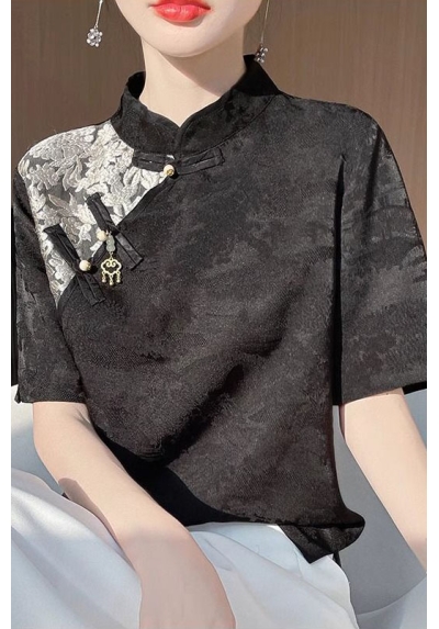 blouse  cheongsam wanita korea import T8893