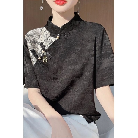 blouse  cheongsam wanita korea import T8893