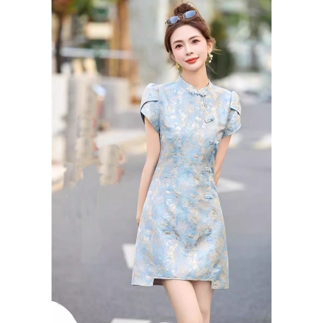 dress cheongsam modern wanita import D8485