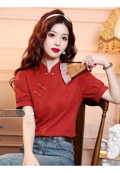blouse  cheongsam wanita korea import T8899