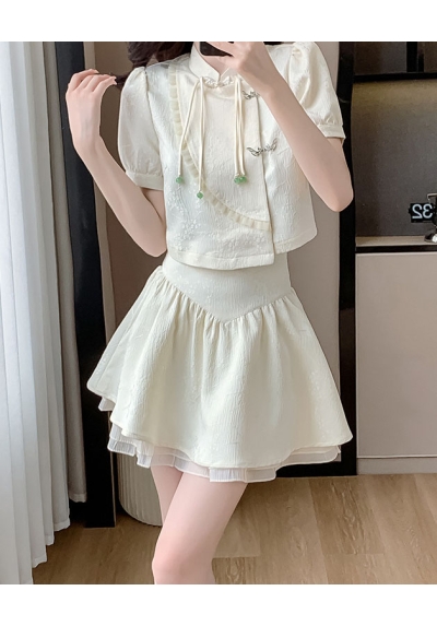 setelan  cheongsam wanita korea import D8510