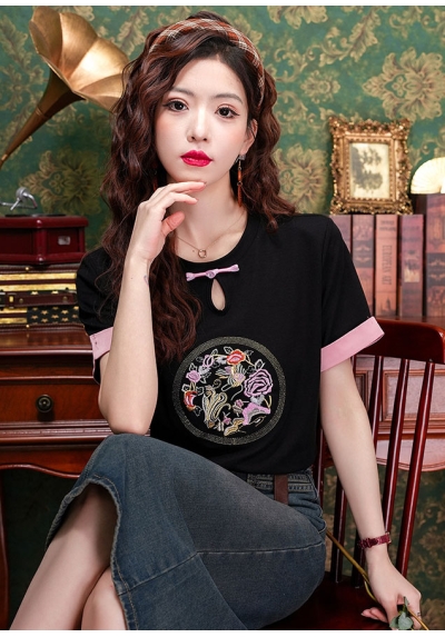 atasan cheongsam  wanita korea import T8904