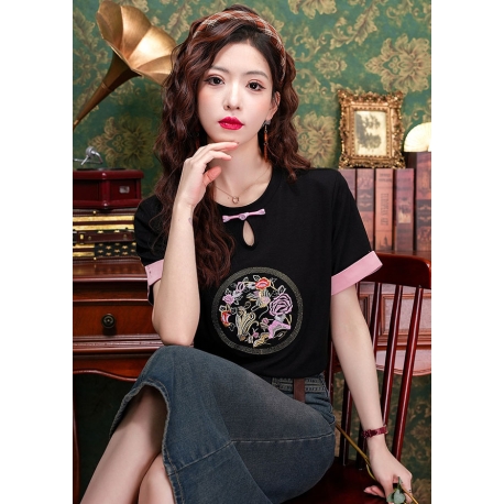 atasan cheongsam  wanita korea import T8904