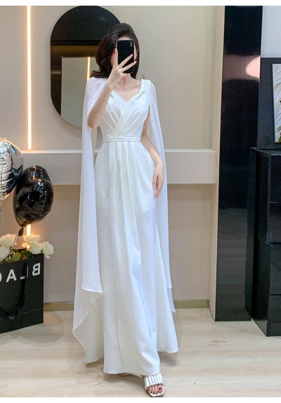 dress putih wanita korea import D8509