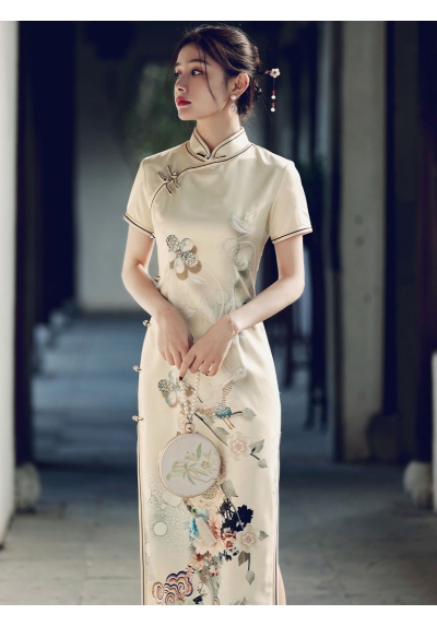 dress cheongsam wanita import D8517