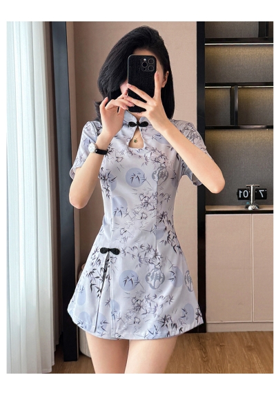 setelan  cheongsam wanita korea import D8522