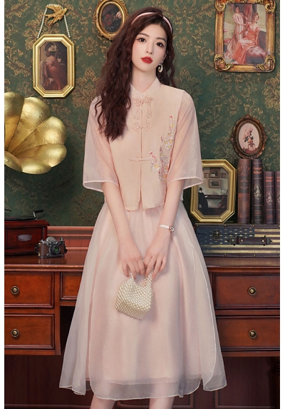 setelan  cheongsam wanita korea import D8476