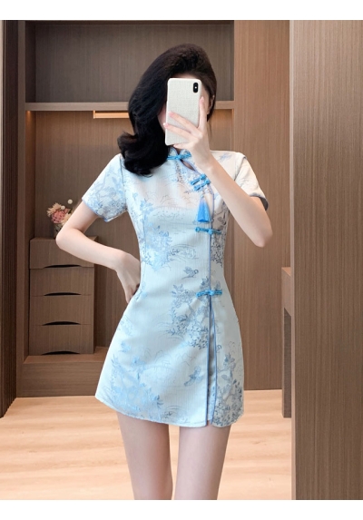 setelan  cheongsam wanita korea import D8523