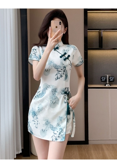 setelan  cheongsam wanita korea import D8535