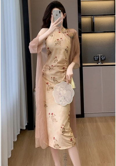 dress cheongsam wanita korea D8537