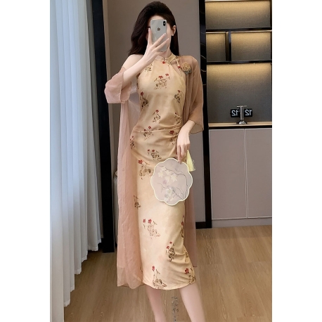 dress cheongsam wanita korea D8537