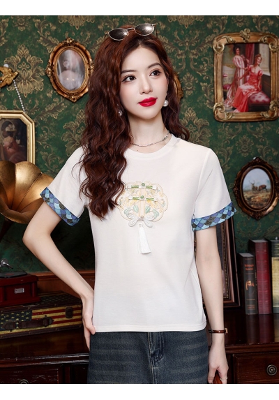 blouse cheongsam  wanita korea import T8907