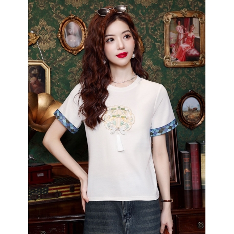 blouse cheongsam  wanita korea import T8907