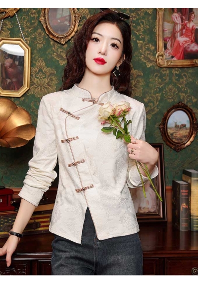 blouse cheongsam  wanita korea import T8912
