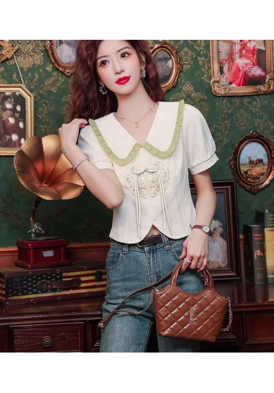 blouse  cheongsam wanita korea import T8918