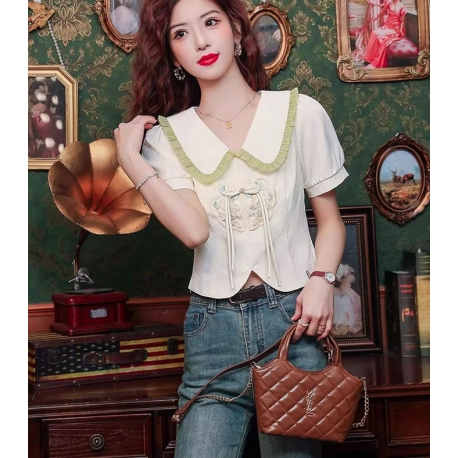 blouse  cheongsam wanita korea import T8918