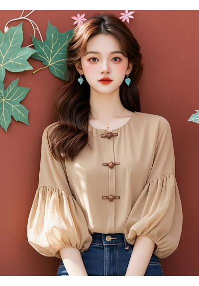 blouse  cheongsam wanita korea import T8919