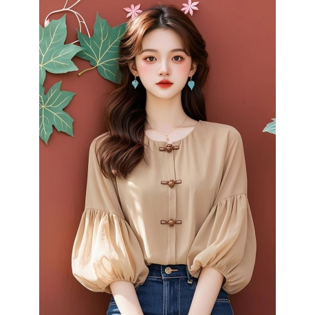 blouse  cheongsam wanita korea import T8919