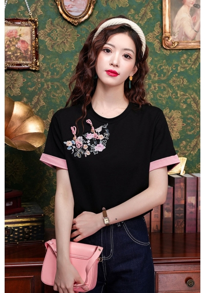blouse cheongsam  wanita korea import T8912