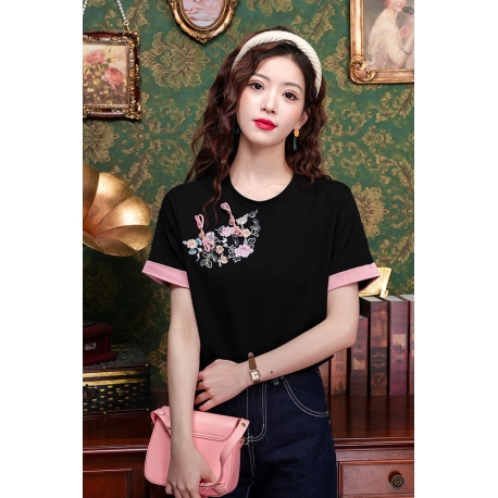 blouse cheongsam  wanita korea import T8912