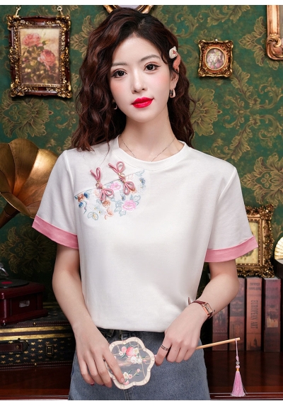 blouse cheongsam  wanita korea import T8921
