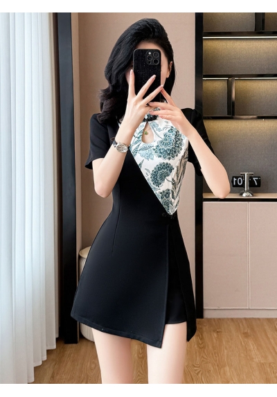 setelan  cheongsam wanita korea import D8547